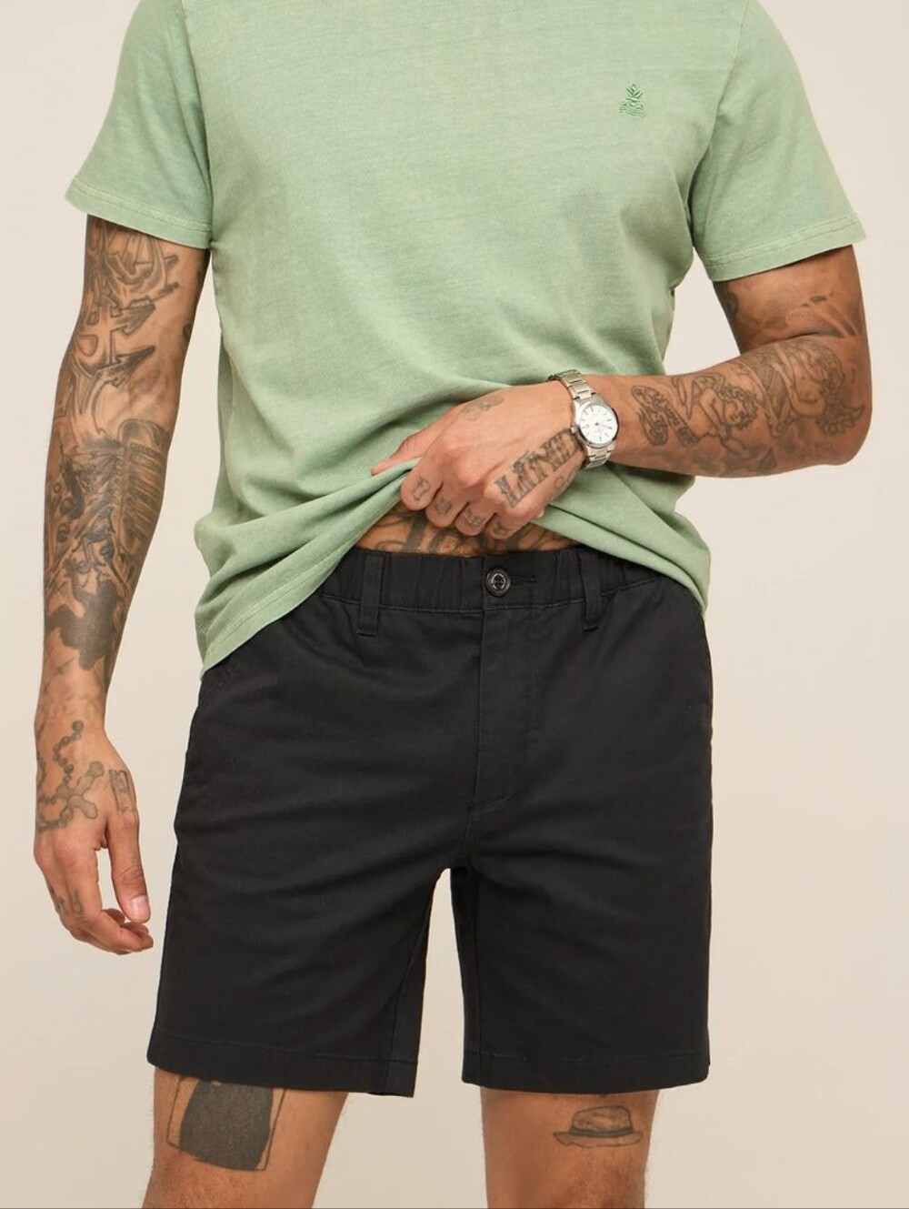 Chubbies Shorts Mens 7 Inch Black Chino Originals Stretch Twill Stormies